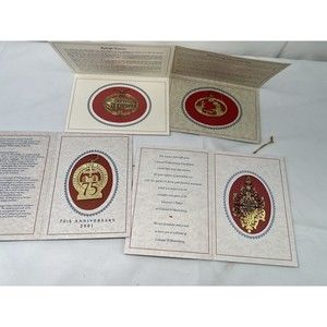4 Colonial Williamsburg Die Cut Metal‎ 24-karat gold Finish Christmas Ornaments
